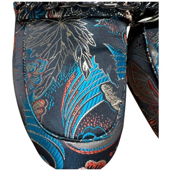 ENZO ANGIOLINI Gilian Women's 9.5 Brocade Floral Mules Black Print Fabric - Picture 9 of 16